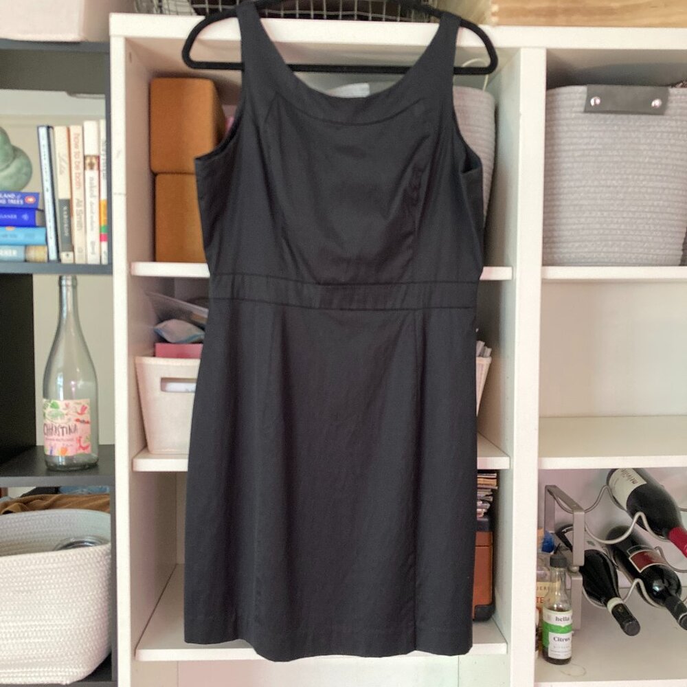 Banana Republic Black High Neck Scoop Back Fitted Dress 12